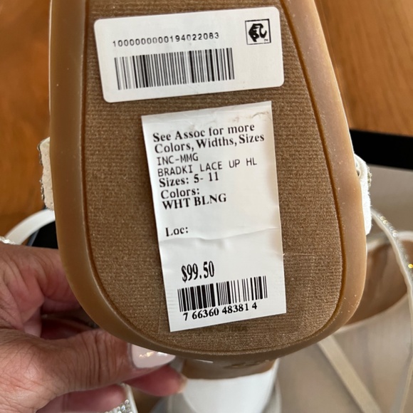 International Concepts (INC) White Lace Up Sandals - Picture 5 of 5